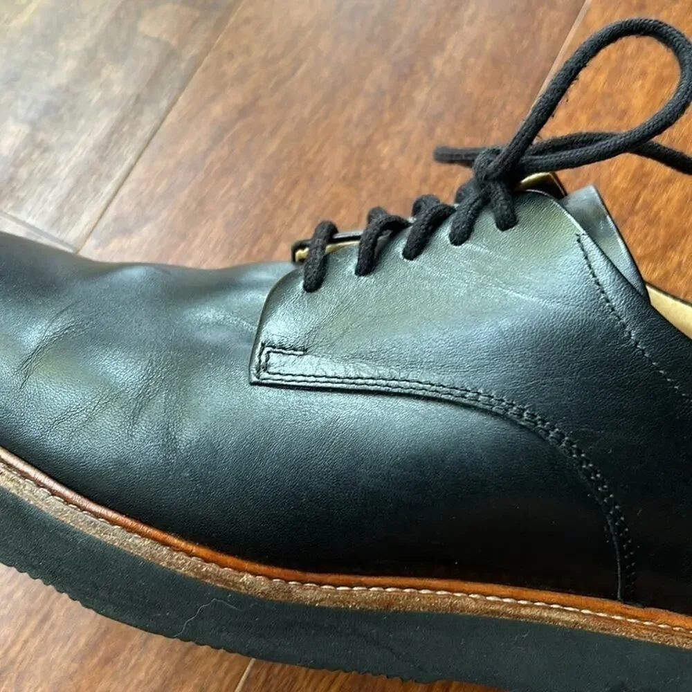 Samuel Hubbard Founder Classic Men’s Oxford Work Shoes, Black Leather, Size 10.5